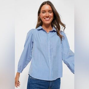 Blue Striped Tuckernuck button down Top